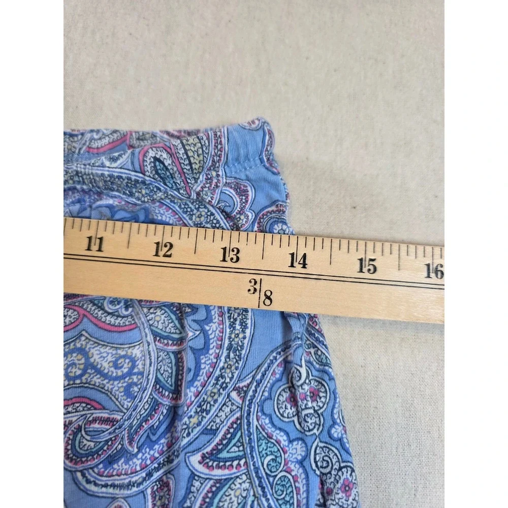 Lauren Ralph Lauren Womens XS Blue Paisley Pajama‎ Set RLR Capri Pants Shirt PJs